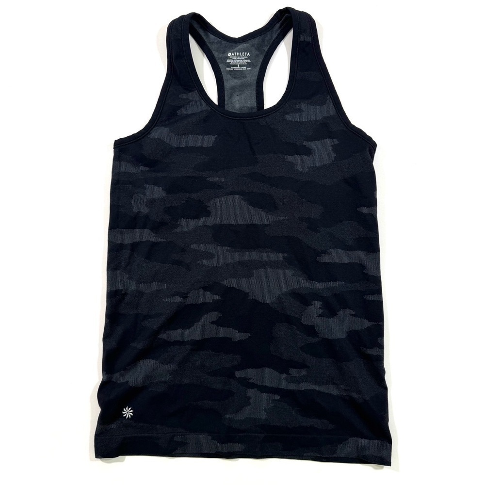 Athleta Speed light Tank Top Black Camouflage